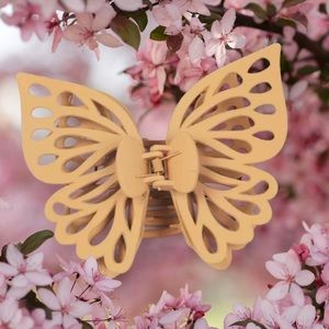 NEW Large Dark Orange Khaki Butterfly Claw Clip